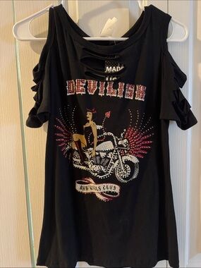 liberty Black Graphic Tank with Red and Gold Accents